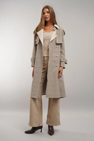 The Regent Plaid Trench