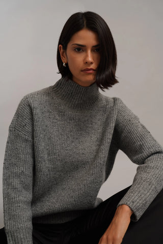 The Flecked Rib Turtleneck Sweater