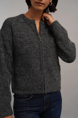 The Brushed Knit Zip Cardigan