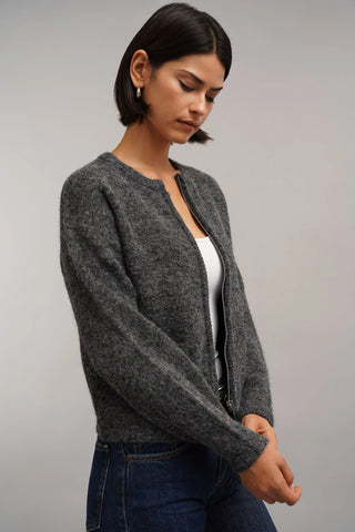 The Brushed Knit Zip Cardigan