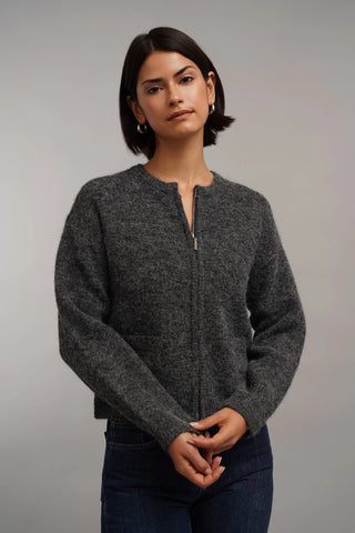 The Brushed Knit Zip Cardigan