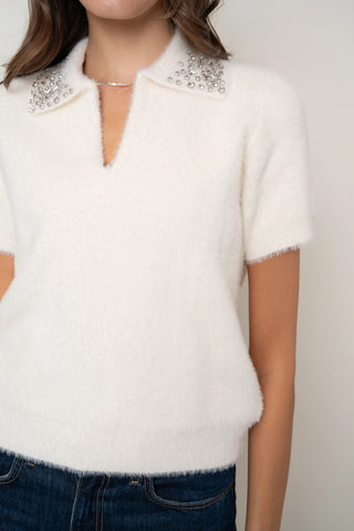 The Embellished Fuzzy Polo