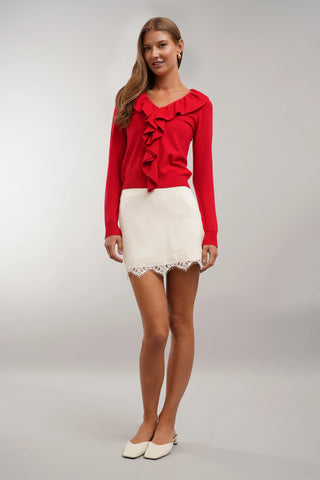 The Camellia Ruffle Cardigan