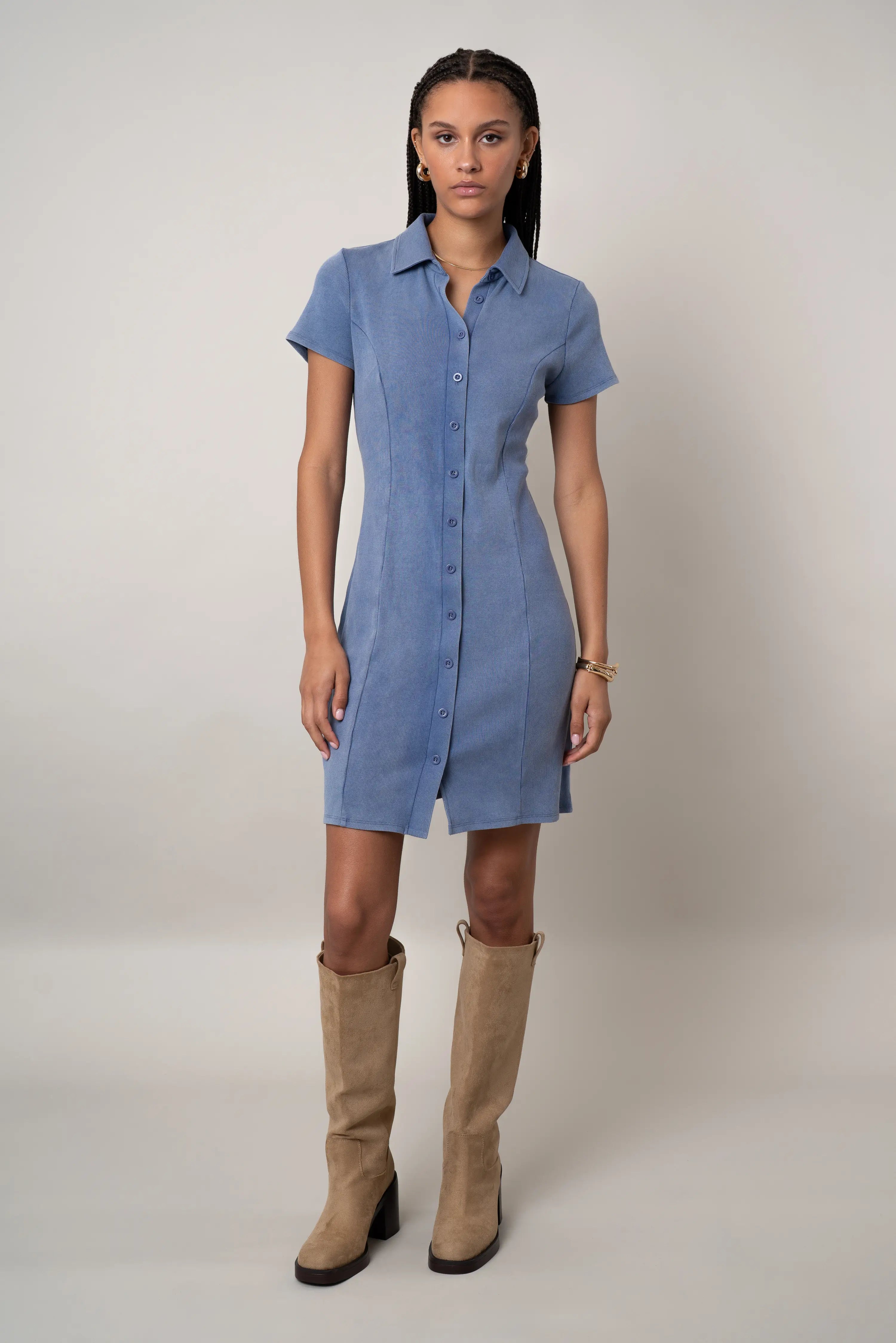 ワンピース Short Sleeve Polo Mini Dress M English Factory Short-Sleeve Polo Mini Dress | Anthropologie