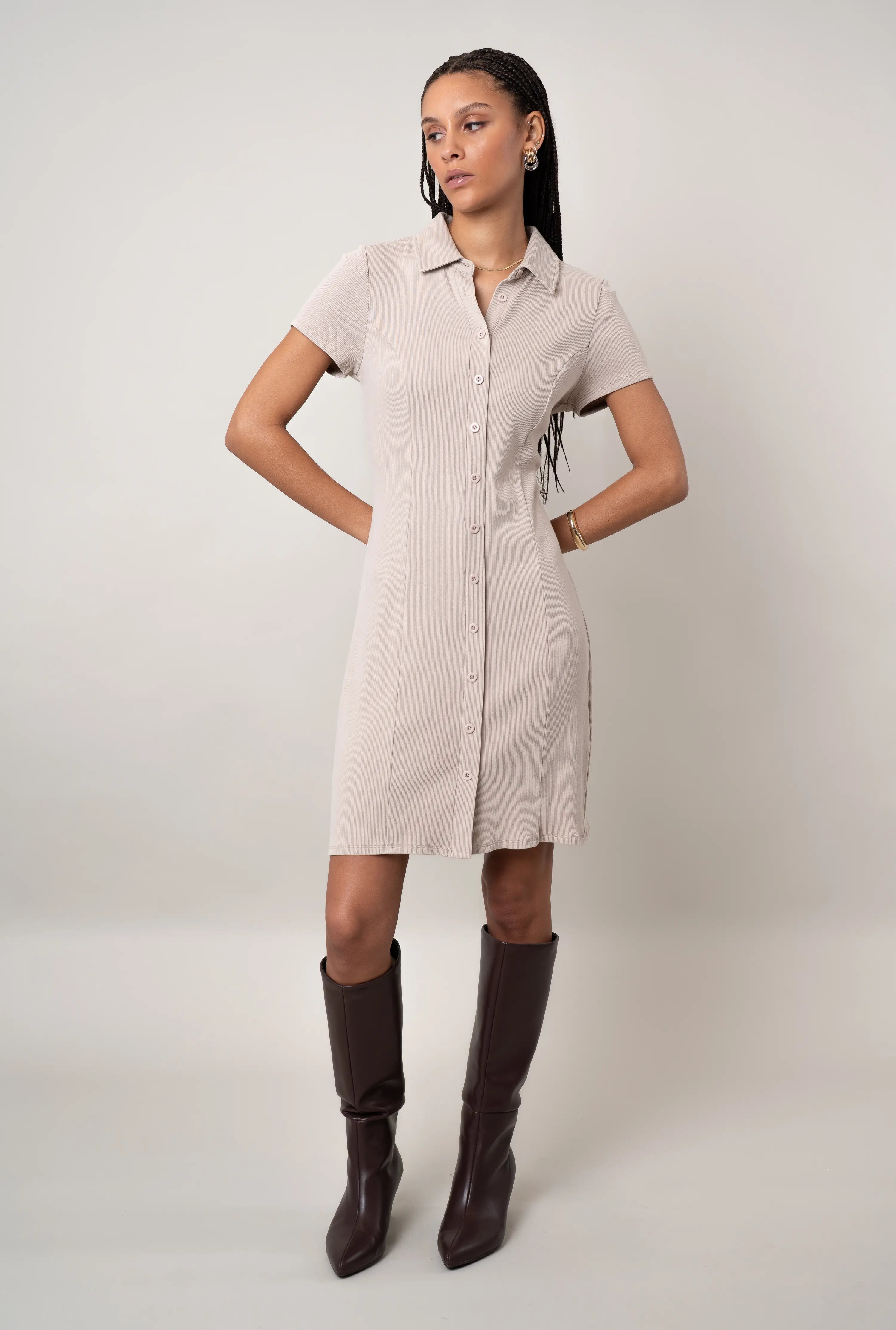 Cyrus - The Short Sleeve Polo Mini Dress Cyrus - The Short Sleeve Polo Mini Dress
