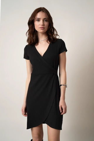 The Ribbed Wrap Dress