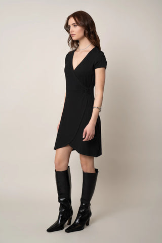 The Ribbed Wrap Dress