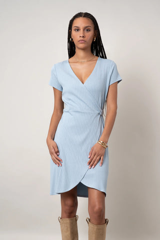 The Ribbed Wrap Dress