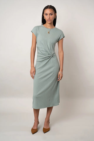 ribbed twist-front midi dress & OTHER STORIES Ribbed Twist-Front Midi Dress