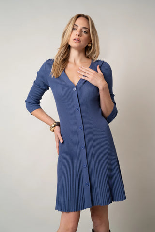 Cyrus - The Button-Front Knit Dress Marlin / M Cyrus - The Button-Front Knit Dress Marlin / M