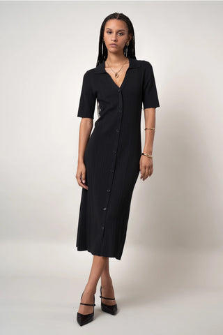 Cyrus - The Button-Front Polo Dress Oatmeal Cookie / S Cyrus - The Button-Front Polo Dress Oatmeal Cookie / S