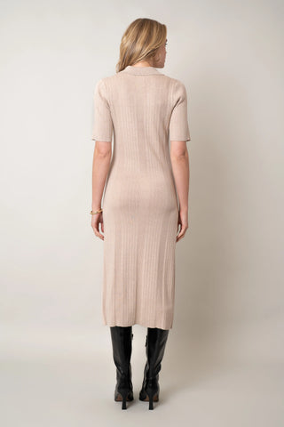 Cyrus - The Button-Front Polo Dress Silver Heather Grey / S Cyrus - The Button-Front Polo Dress Silver Heather Grey / S