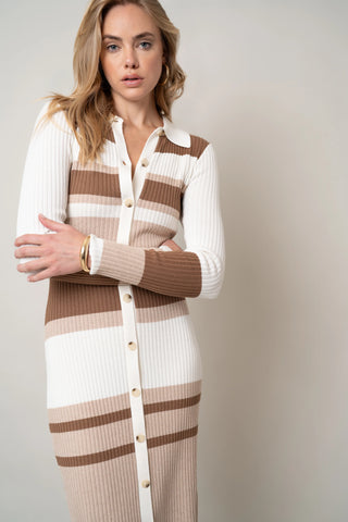 The Striped Button-Front Dress