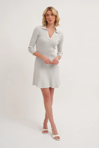 knitted collar dress Organic Cotton Rib Knit Johnny Collar Dress