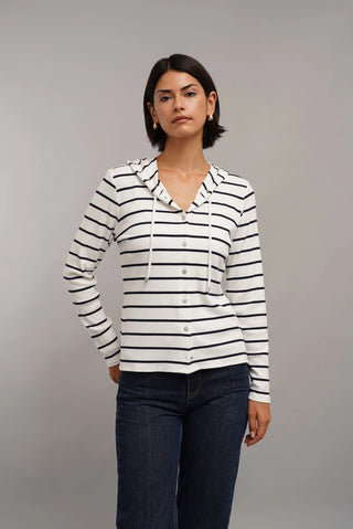 The Striped Hooded Top