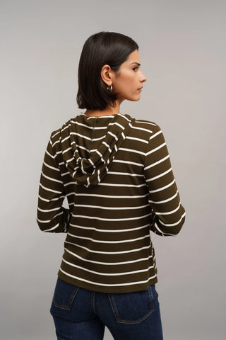 The Striped Hooded Top