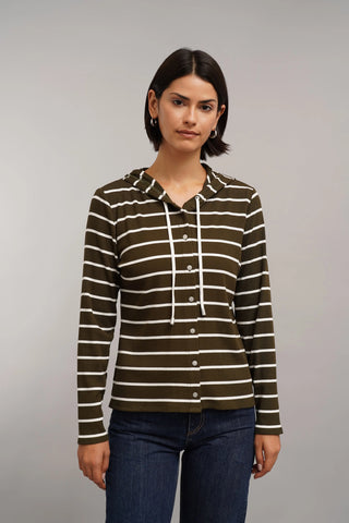 The Striped Hooded Top