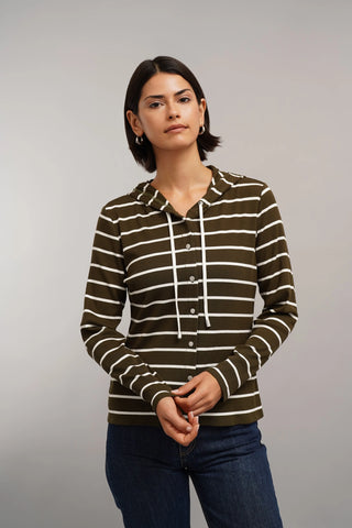 The Striped Hooded Top