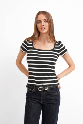 The Striped Square Neck Tee