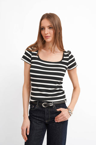 The Striped Square Neck Tee