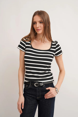 The Striped Square Neck Tee