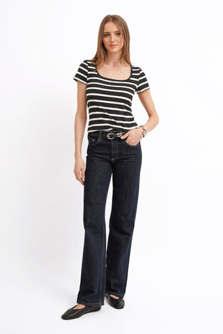 The Striped Square Neck Tee