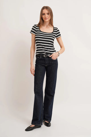 The Striped Square Neck Tee