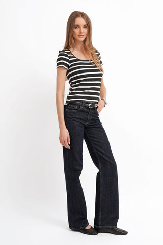 The Striped Square Neck Tee