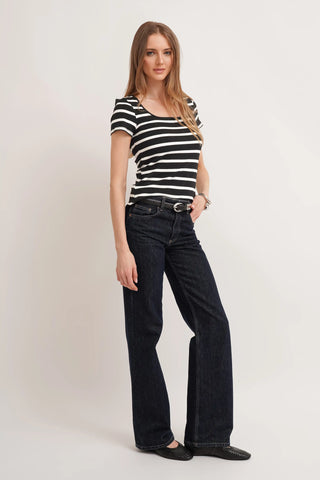The Striped Square Neck Tee