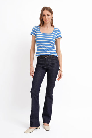 The Striped Square Neck Tee