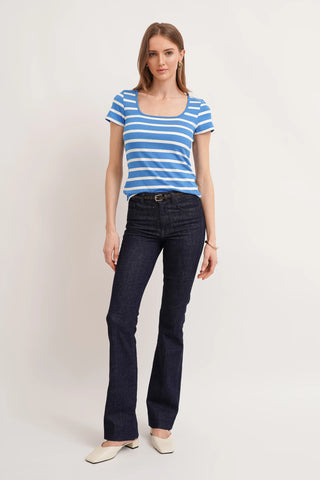 The Striped Square Neck Tee