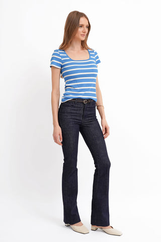 The Striped Square Neck Tee