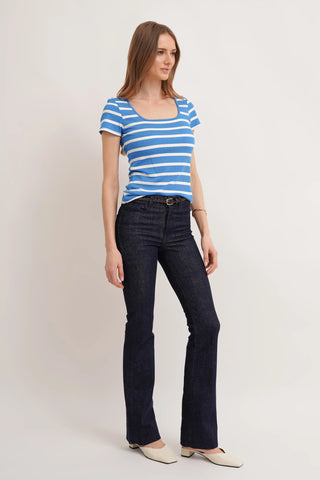 The Striped Square Neck Tee