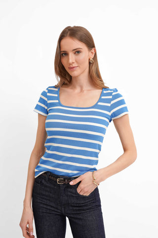 The Striped Square Neck Tee
