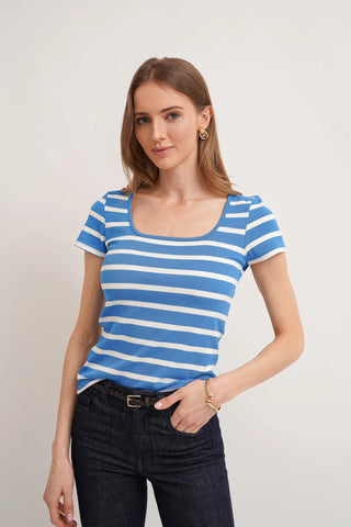 The Striped Square Neck Tee