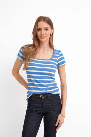The Striped Square Neck Tee