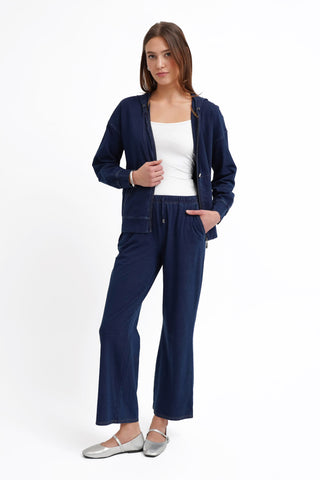 The Denim Knit Zip Hoodie