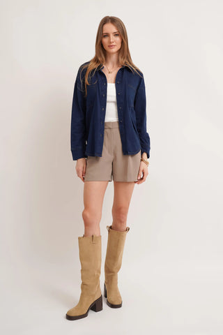 The Denim Knit Button-Up Shirt