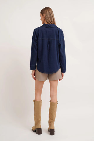 The Denim Knit Button-Up Shirt