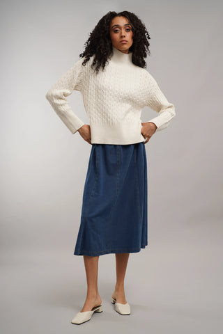 The Everyday Knit Denim Skirt
