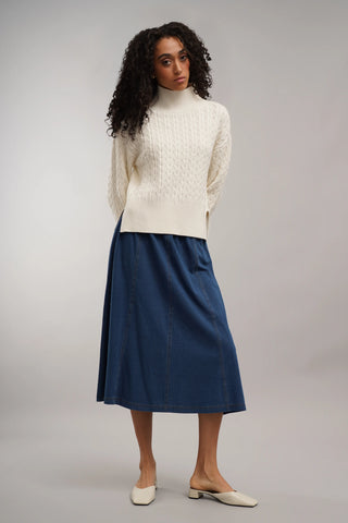 The Everyday Knit Denim Skirt