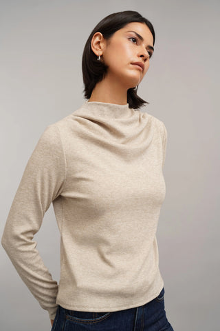 The Draped Neck Knit Top
