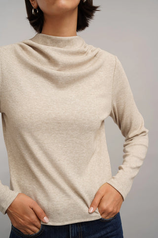 The Draped Neck Knit Top