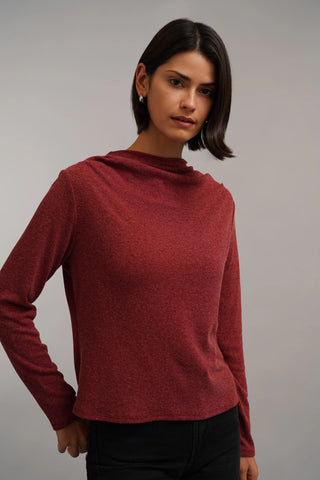 The Draped Neck Knit Top