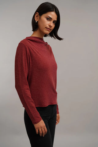 The Draped Neck Knit Top