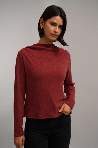 The Draped Neck Knit Top