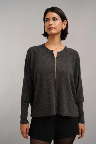 The Dolman Zip Knit Top
