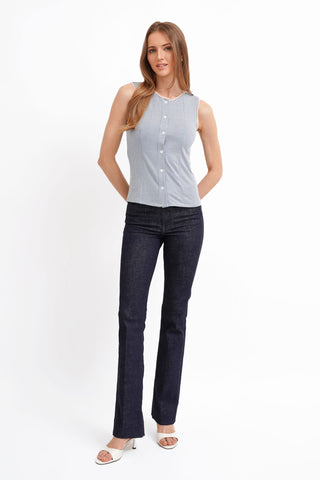 The Gingham Button Shell
