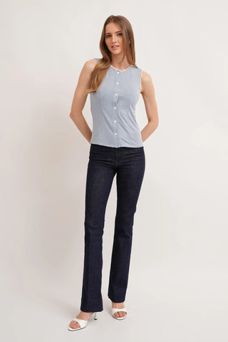 The Gingham Button Shell