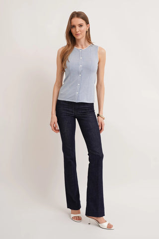 The Gingham Button Shell